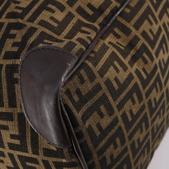 FENDI Zucca Canvas Boston Bag Black Brown Auth 141285 - Picture 5 of 16